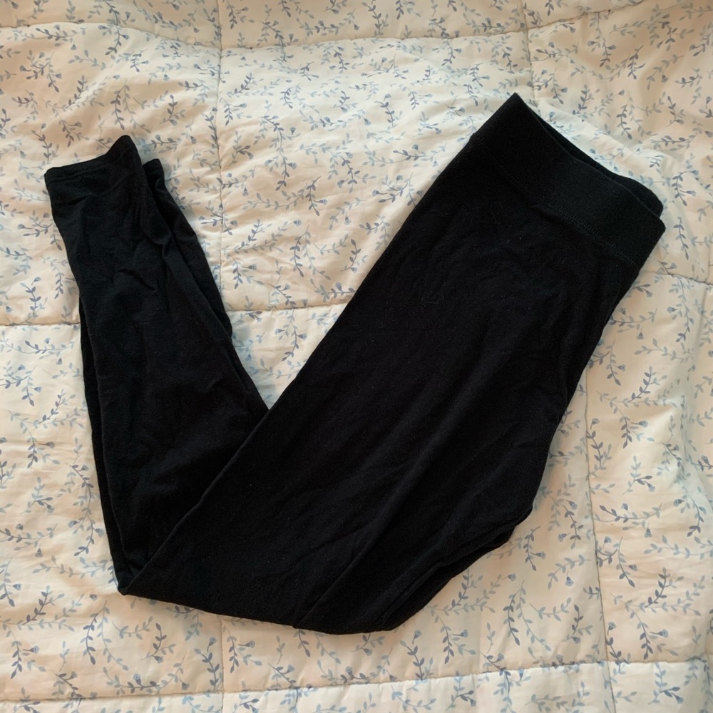Pink VS full length black leggings